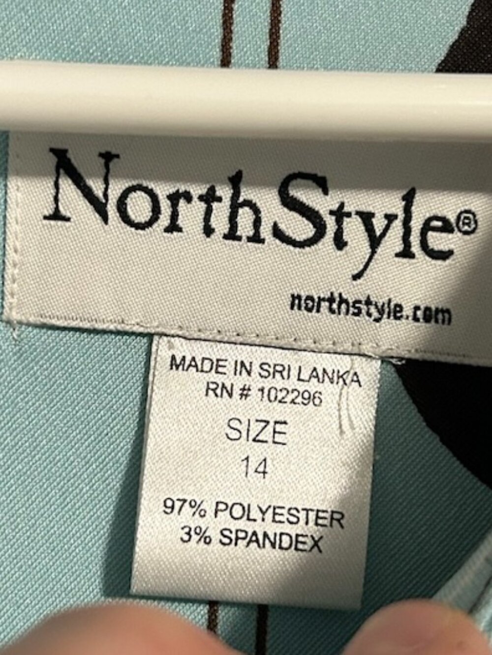 NorthStyle Aqua/Brown/White Floral Sleeveless Midi Dress Women's 14 - Picture 10 of 10